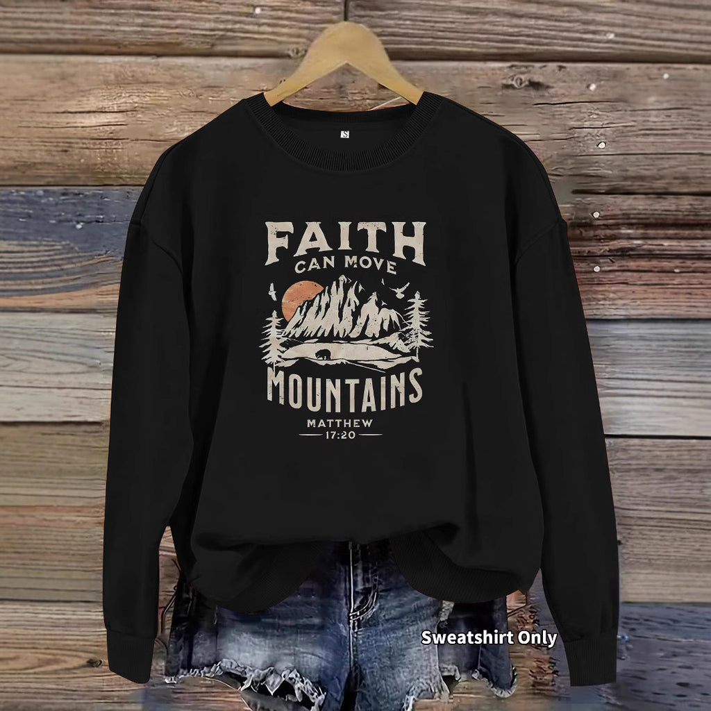 Round neck FAITH printed pullover sweatshirt