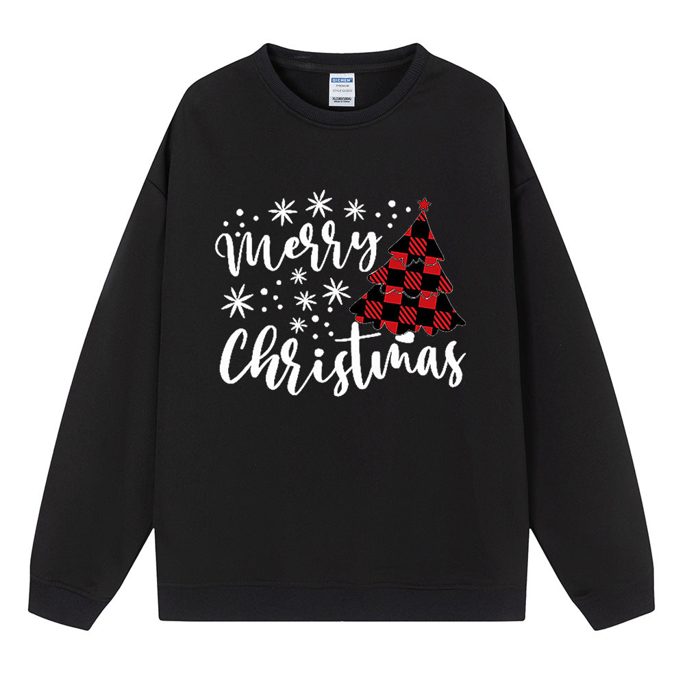 Christmas Tree Hoodie Women's Christmas Shoulder Down Long Sleeve