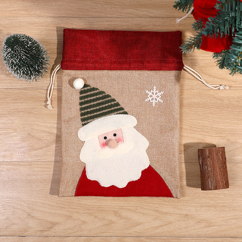 Christmas Snowman Drawstring Bag, Deer Candy Packaging Bag, Christmas Pendant Size, Gift Bag