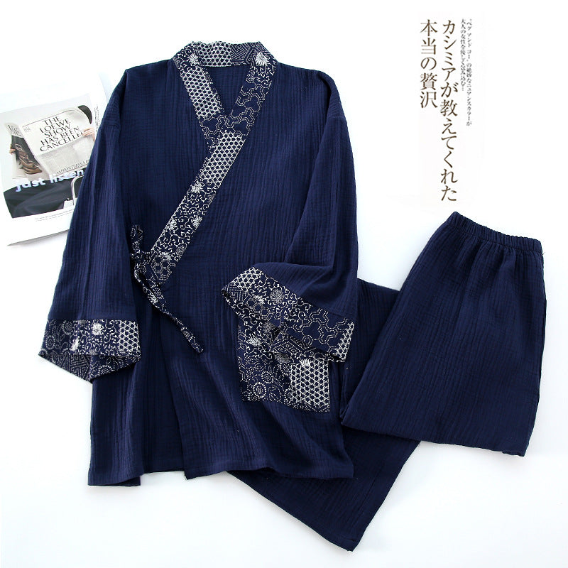 Minimally designed cotton crepe gauze pajamas and pants set