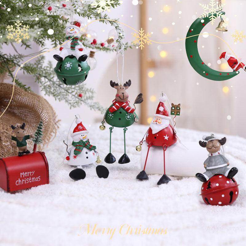 Christmas Metal Ornaments Santa Claus Snowman Hanging Decorations for Christmas Tree