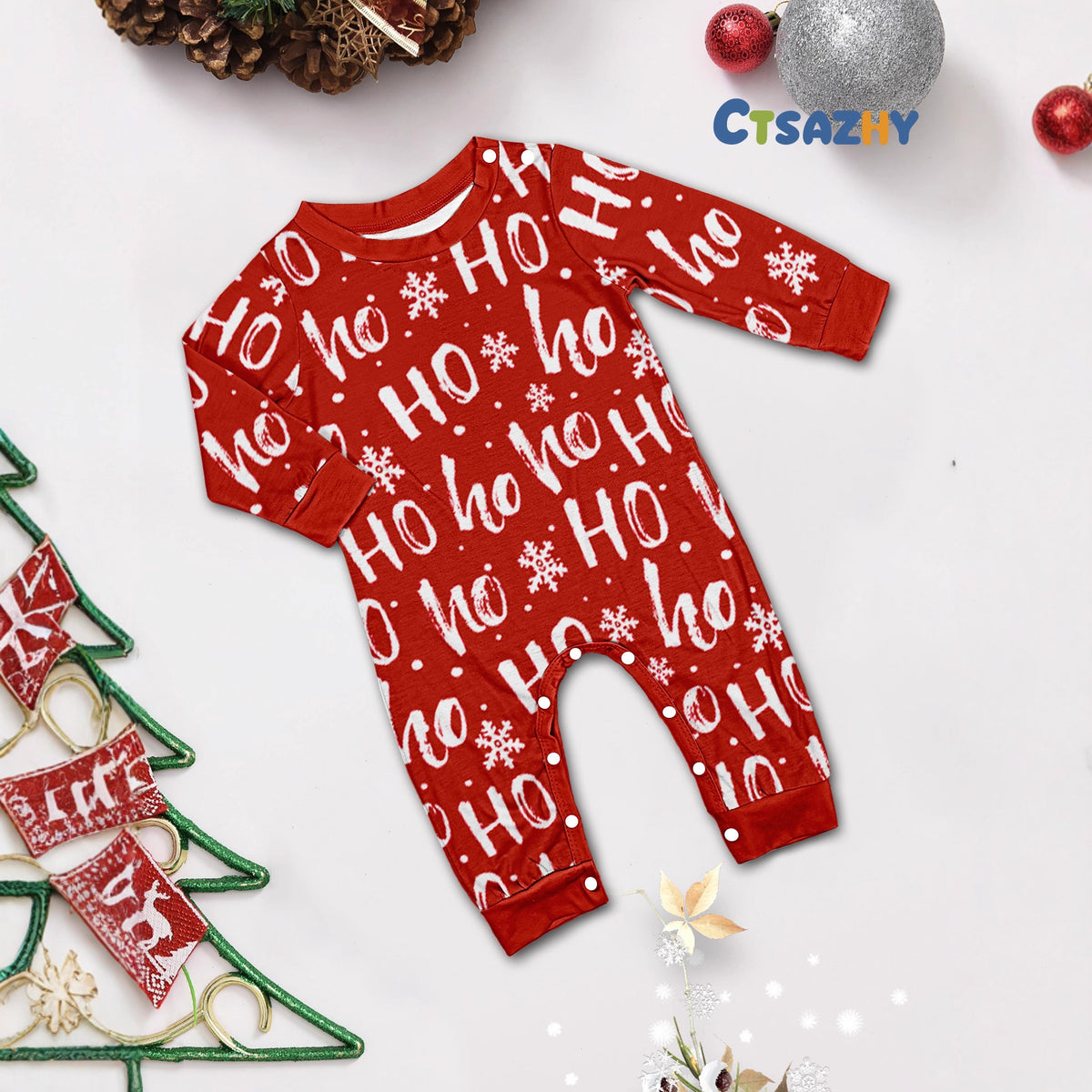 Print Pajamas for Family of Four Christmas Theme Parent-Child Matching Outfits,