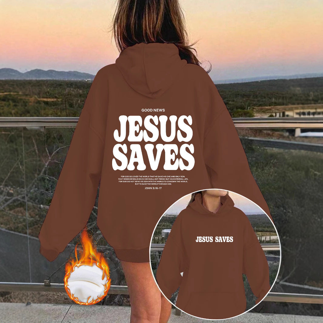 JESUS SAVES Print Hoodie