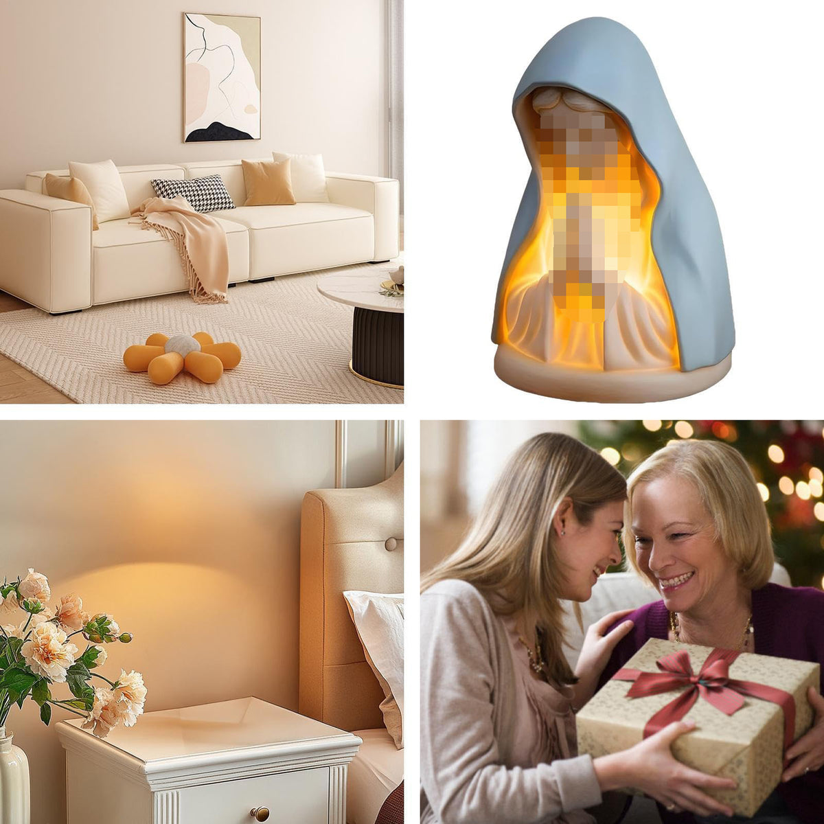 Prayer Night Light Decorative Home Ornament Resin Craft