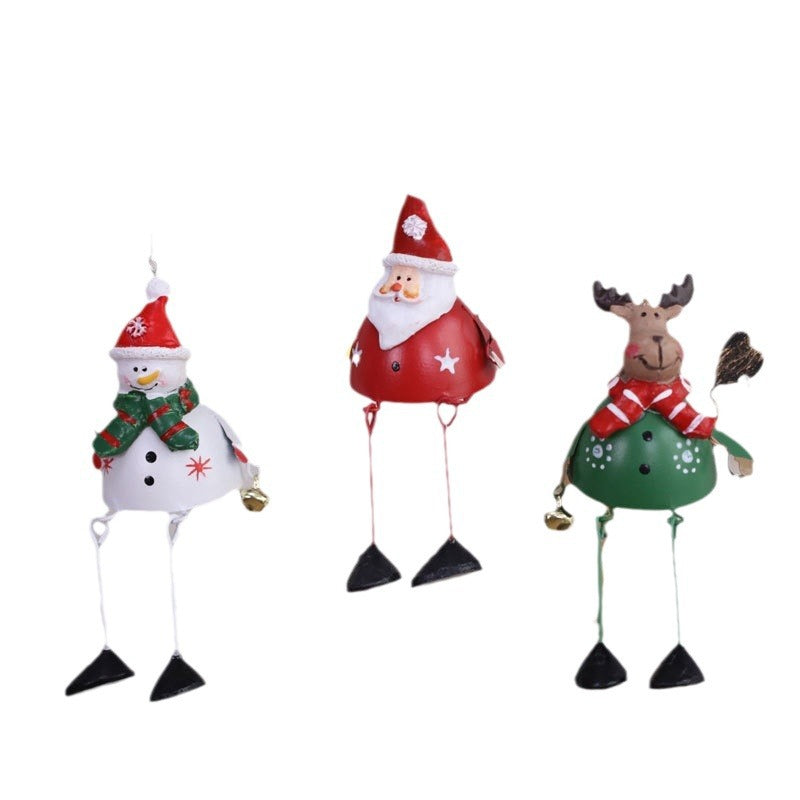 Christmas Metal Ornaments Santa Claus Snowman Hanging Decorations for Christmas Tree