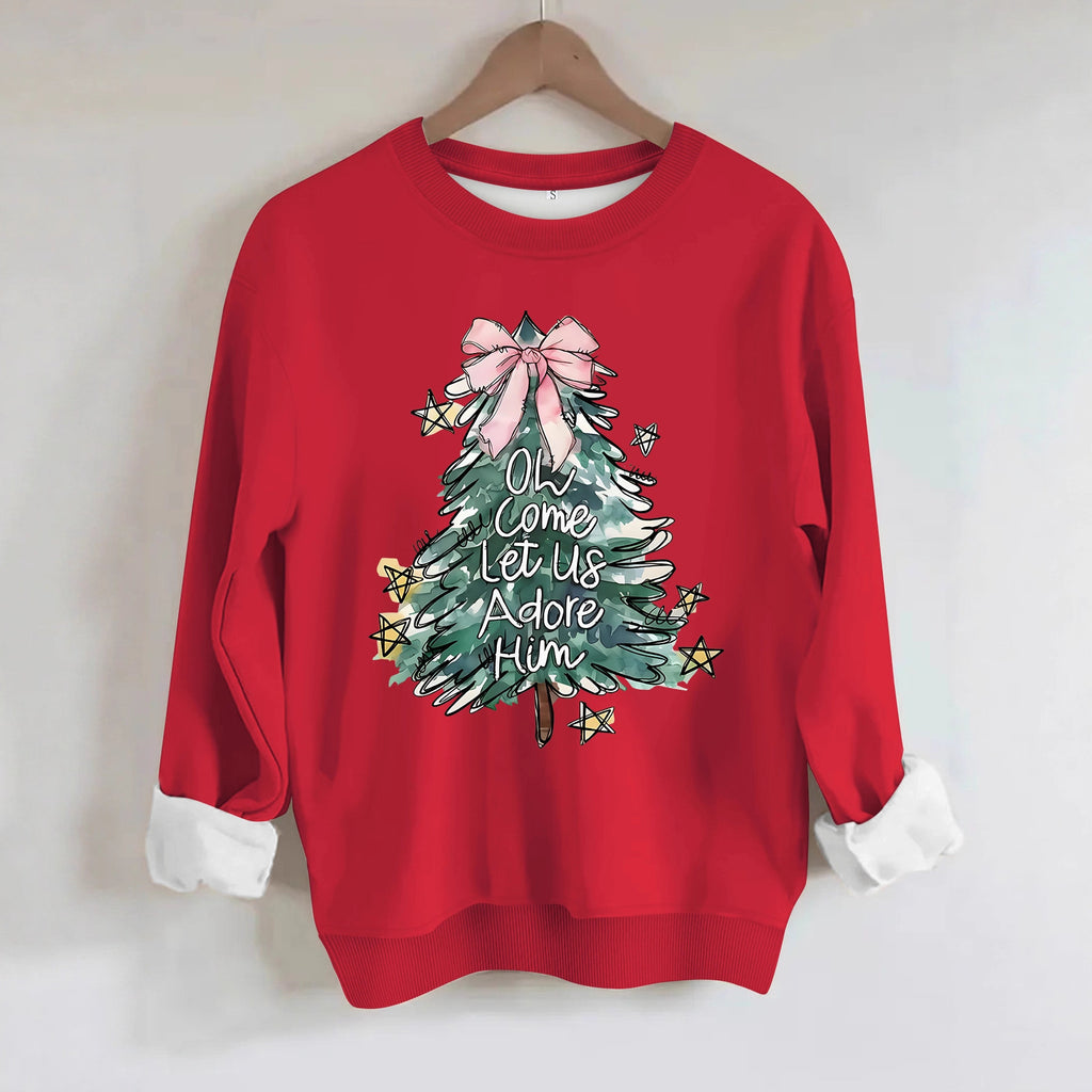 Christmas tree print hoodie