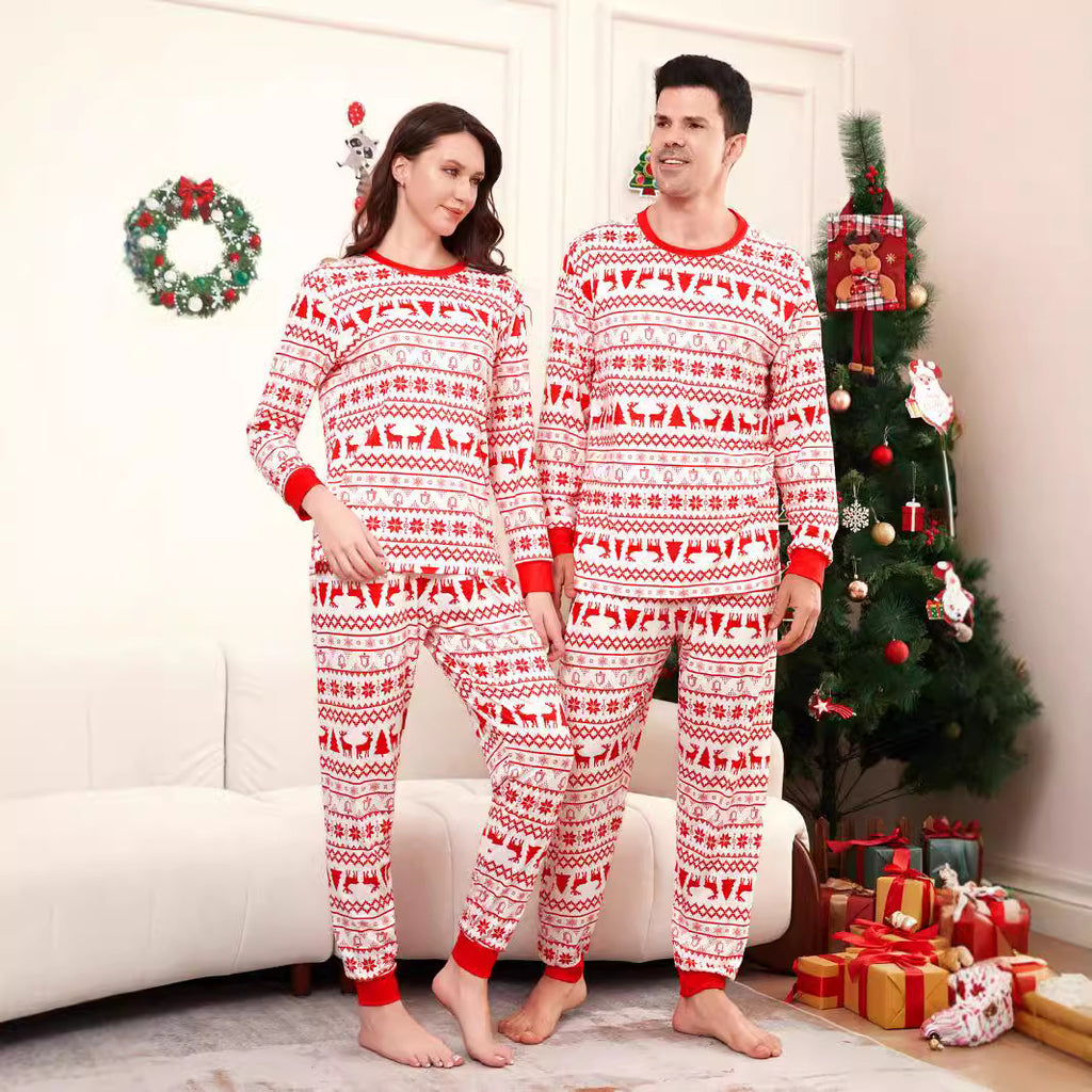 Christmas Tree Deer Snowflake Printed Family Matching Pajamas Sleepwear