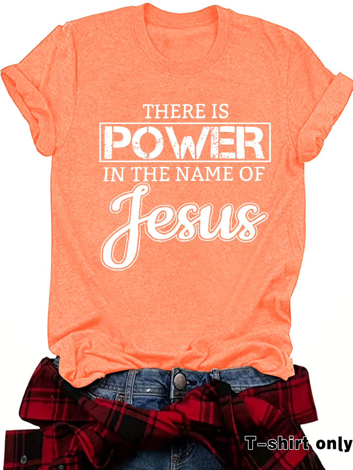 THE IS POWER IN THE NAME OF JESUS Loose Short Sleeves