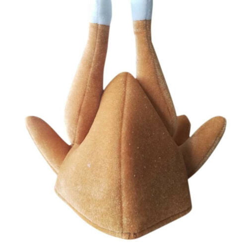 ROASTED TURKEY HAT Thanksgiving Costume Roast Chicken Raw Poultry Bird Trot Chef