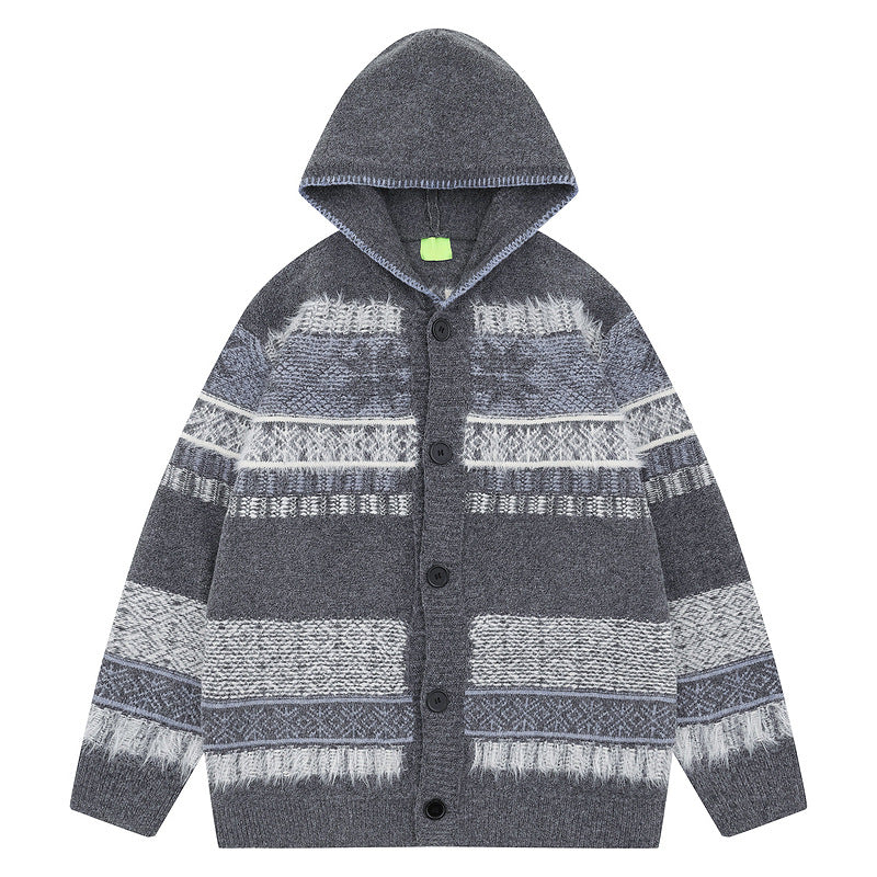 Christmas hooded cardigan sweater