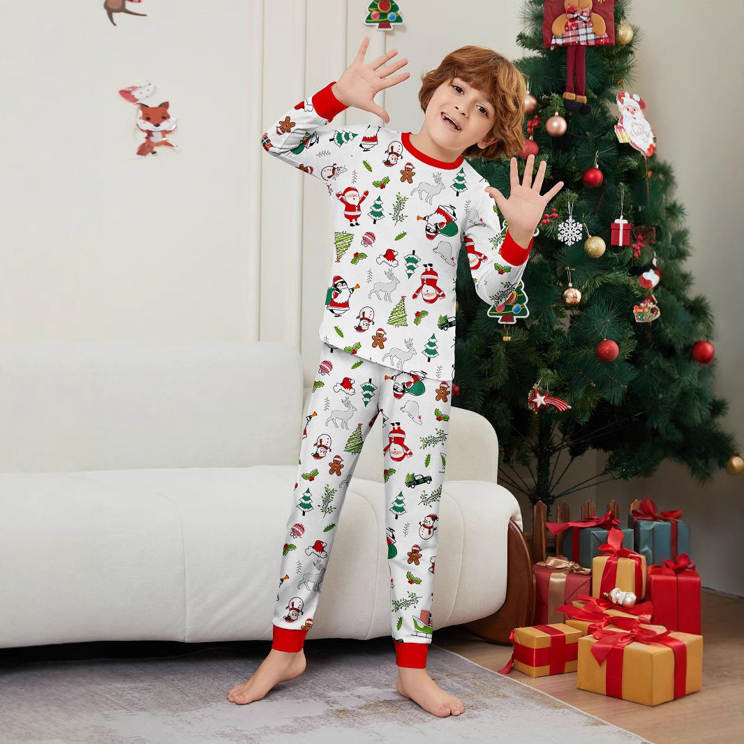 Christmas Santa Claus Snowman Gingerbread Man Christmas Family Matching Printed Loungewear Pajamas