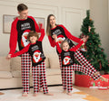 Letter Checkered Christmas Family Matching Printed Loungewear Pajamas
