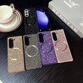 Suitable for Samsung Z Fold 6 Phone Case, Foldable Screen Z Fold 5/W24 Protective Cover, Magnetic Glitter Z Fold 3/4 Case
