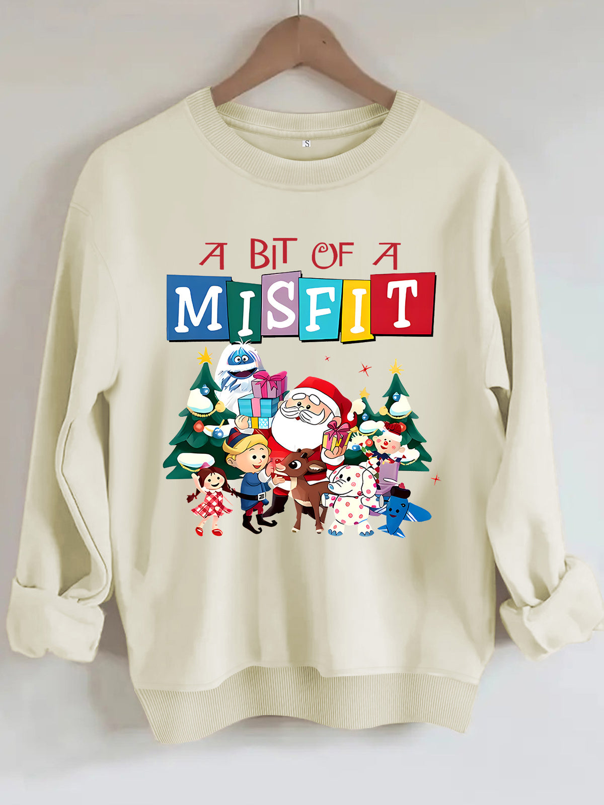 Christmas printed pattern hoodie