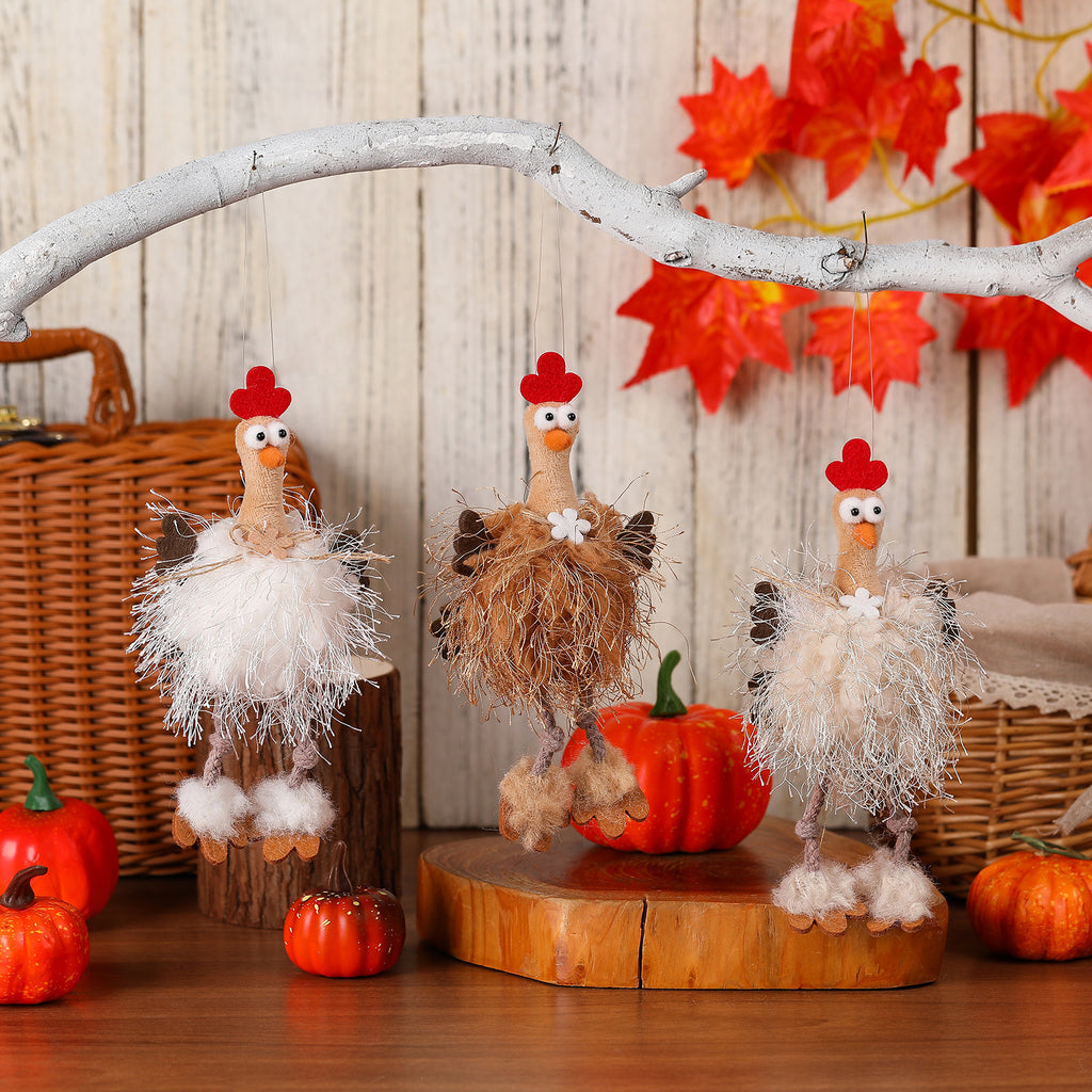 New Thanksgiving Turkey Plush Toy, Autumn Harvest Festival Handmade Decoration, Creative Thanksgiving Ornament