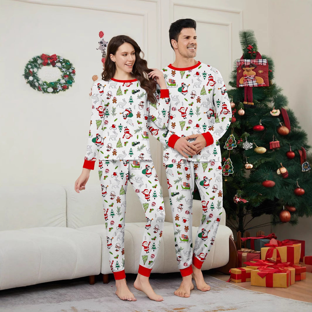 Christmas Santa Claus Snowman Gingerbread Man Christmas Family Matching Printed Loungewear Pajamas