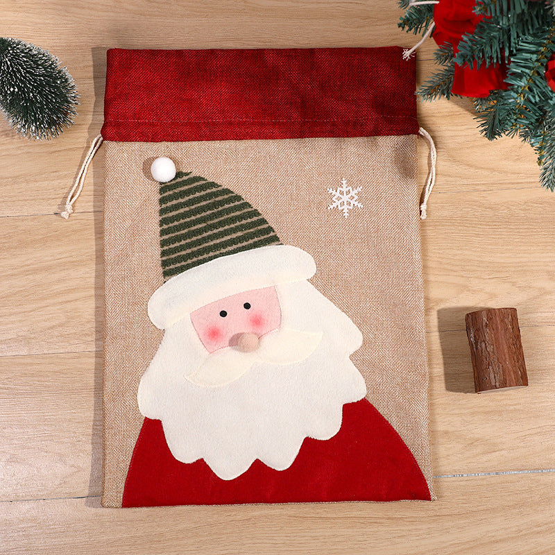 Christmas Snowman Drawstring Bag, Deer Candy Packaging Bag, Christmas Pendant Size, Gift Bag