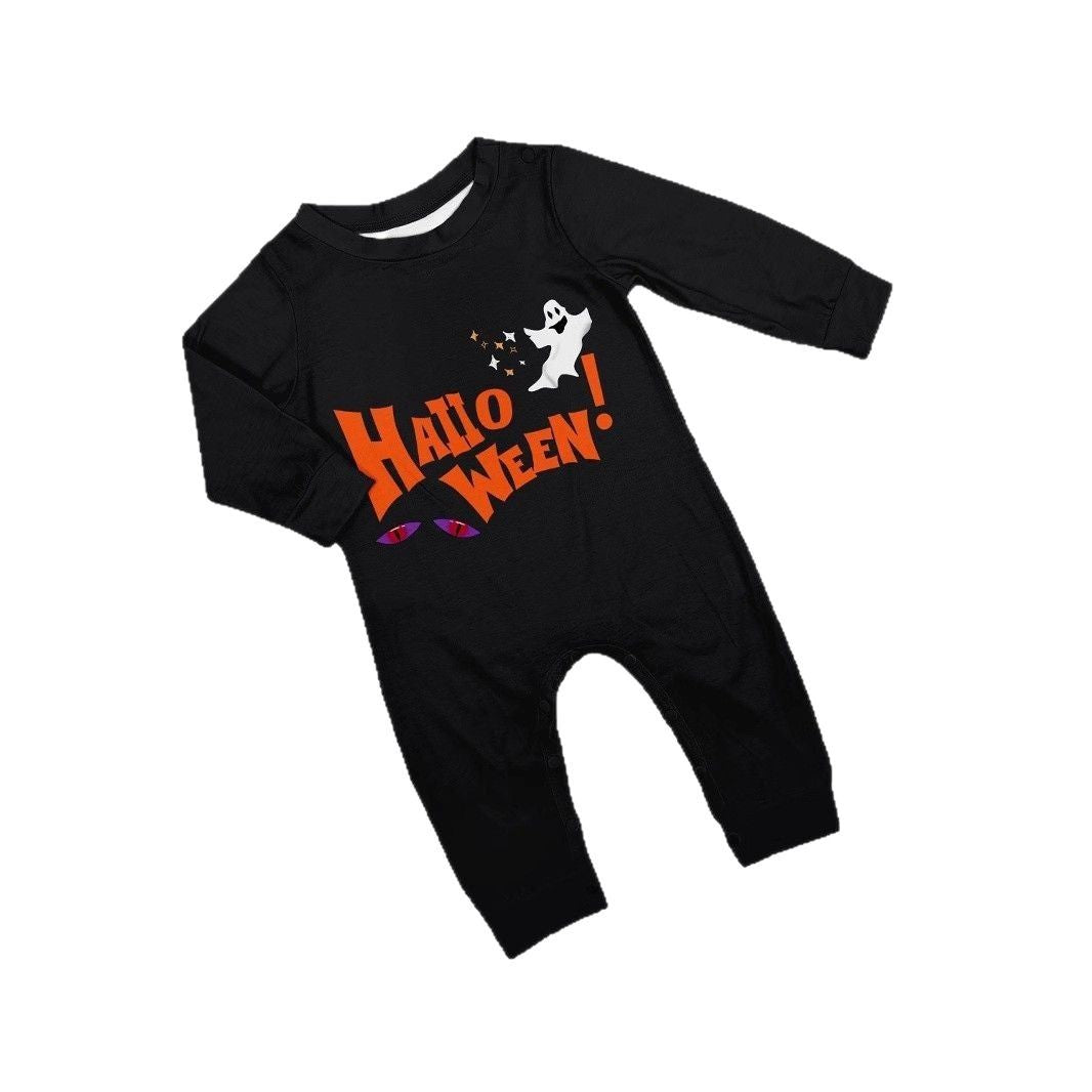 Christmas Family Matching Pajamas New Letter Ghost Star Halloween Print Home Wear Sleepwear