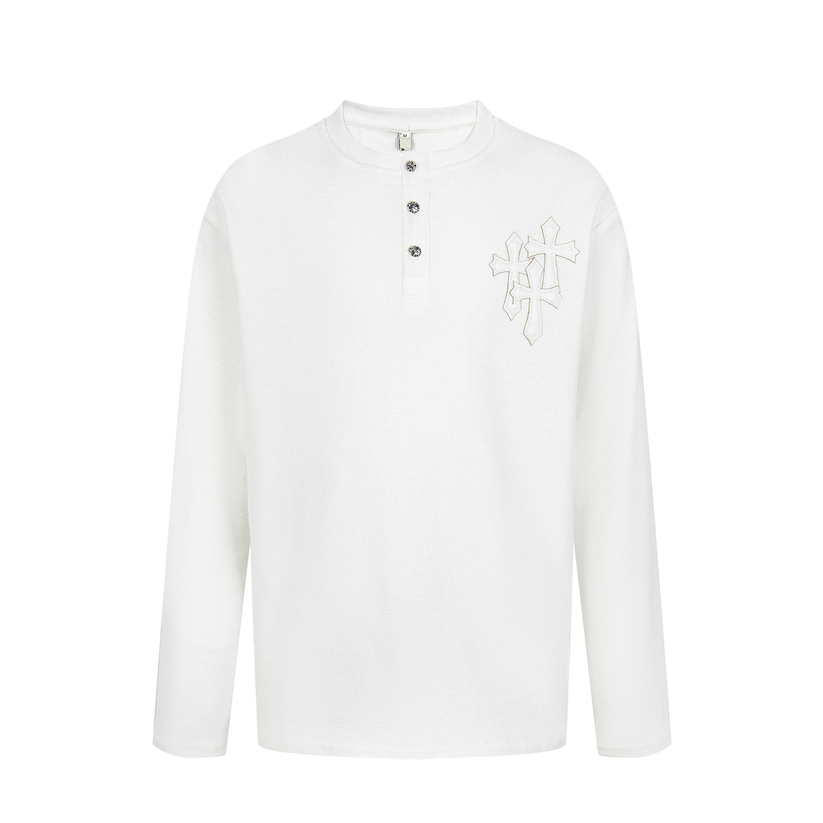 Cross Embroidered Waffle Hoodie
