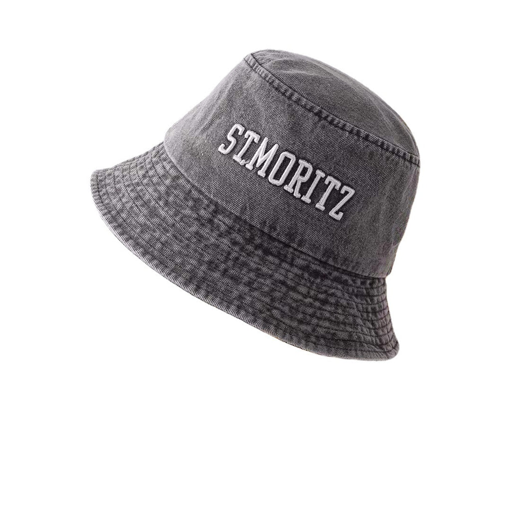 Denim Material Washed Fisherman Hat Female Spring And Summer Retro Old Big Letters Personality Street Net Red Fried Street Trend Hat