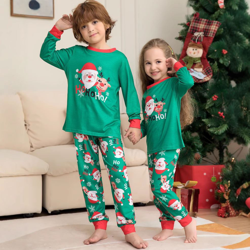 Christmas Home Wear Set, Santa Claus Print Parent-Child Matching Pajamas, Fashionable Sleepwear