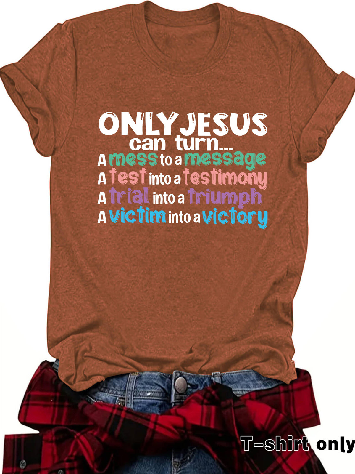 JESUS can turn new round neck loose short sleeved shirt