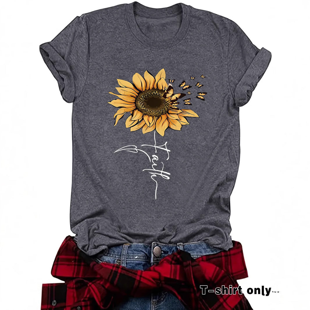 Sunflower Faith Printed Short Sleeve
