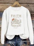 Round neck FAITH printed pullover sweatshirt