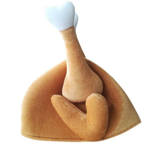 ROASTED TURKEY HAT Thanksgiving Costume Roast Chicken Raw Poultry Bird Trot Chef