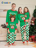 Christmas Deer Plaid Letter Print Matching Family Pajamas Sleepwear