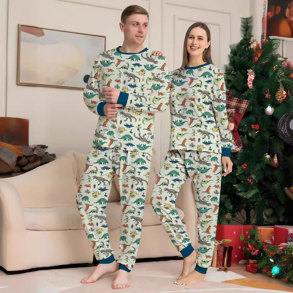 Christmas Snowman Snowflake Deer Print Parent-Child Matching Pajamas Home Wear