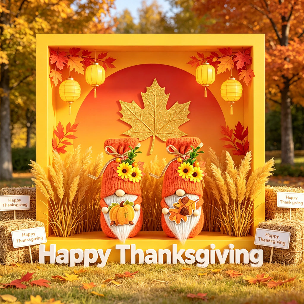 Thanksgiving Harvest Season Outdoor Garden Party Decorations Autumn  Harvest Season Dwarf Figurine Ornament 6 Accessories