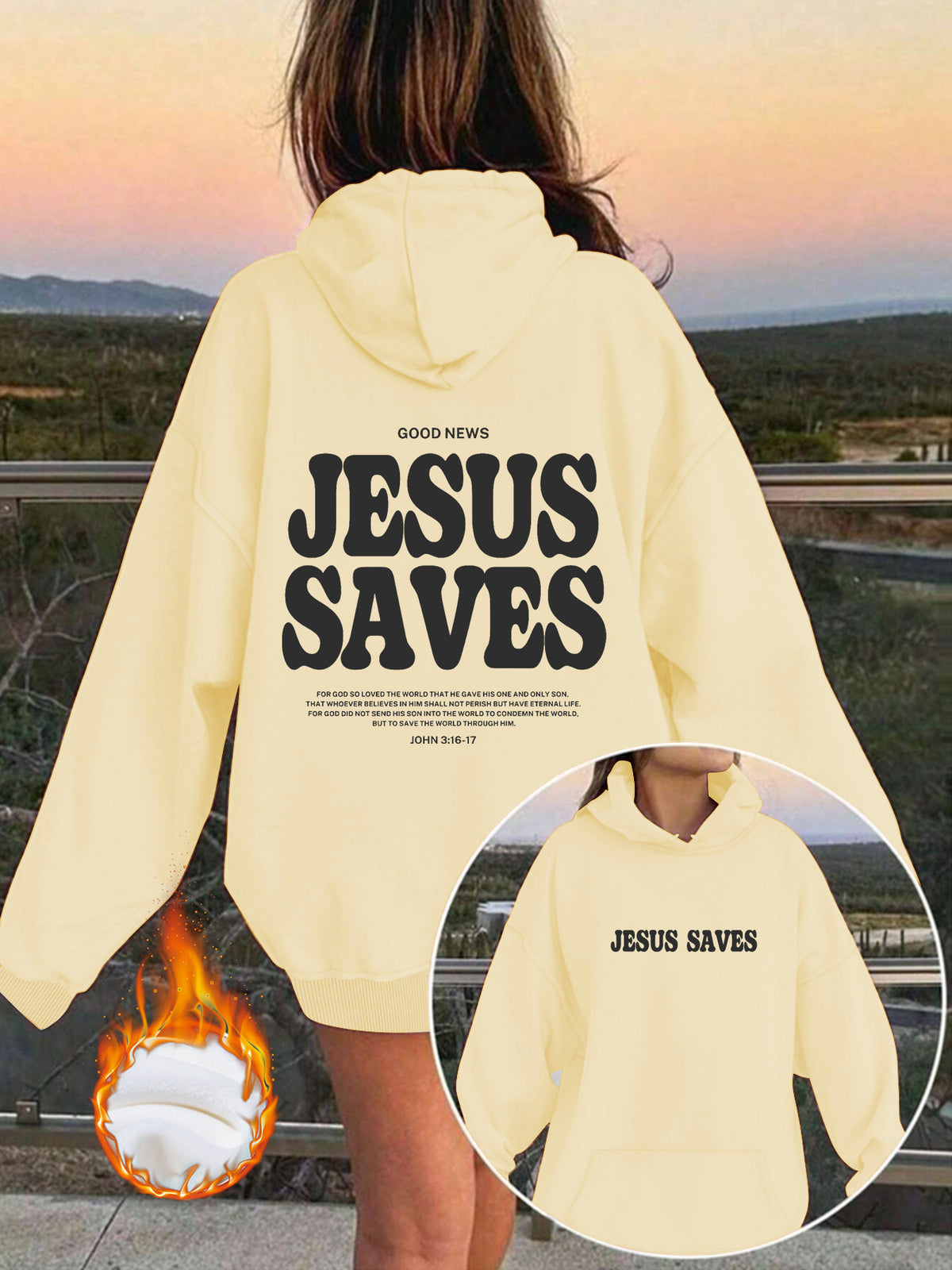 JESUS SAVES Print Hoodie