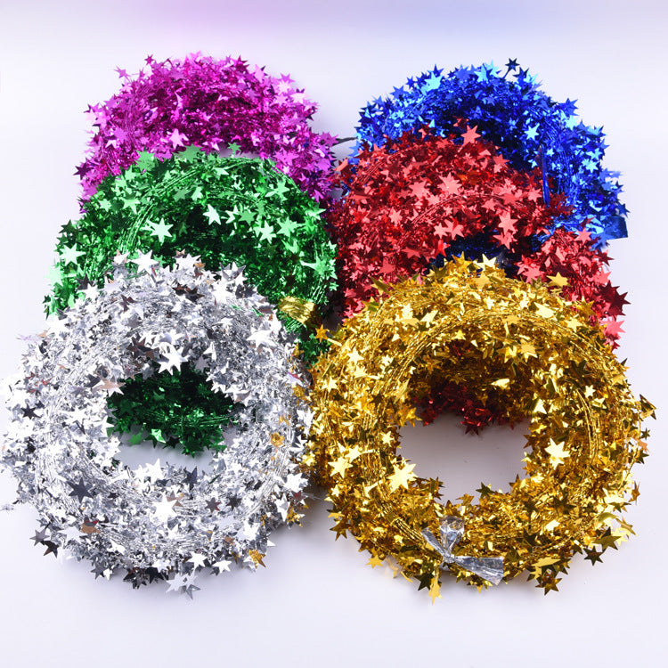 Christmas Decorations, Christmas Supplies, Star Vine, Christmas Tree Scene Decoration, Christmas Wire, Five Stars, Six Colors