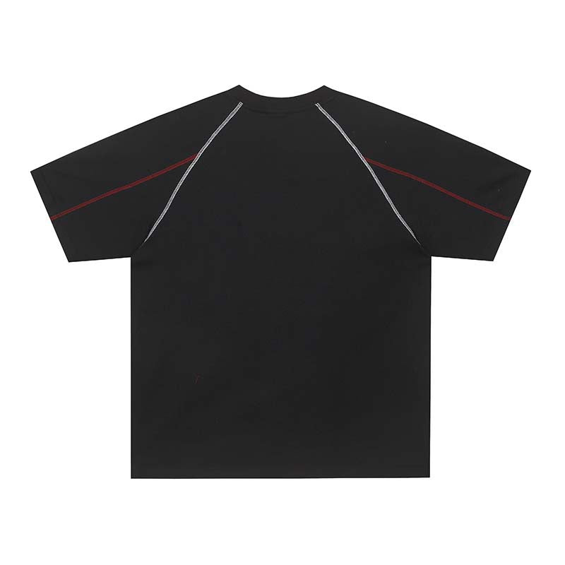 Embroidered short sleeves with letters