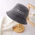 Denim Material Washed Fisherman Hat Female Spring And Summer Retro Old Big Letters Personality Street Net Red Fried Street Trend Hat