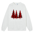 Christmas tree print hoodie for women Christmas off shoulder long sleeved