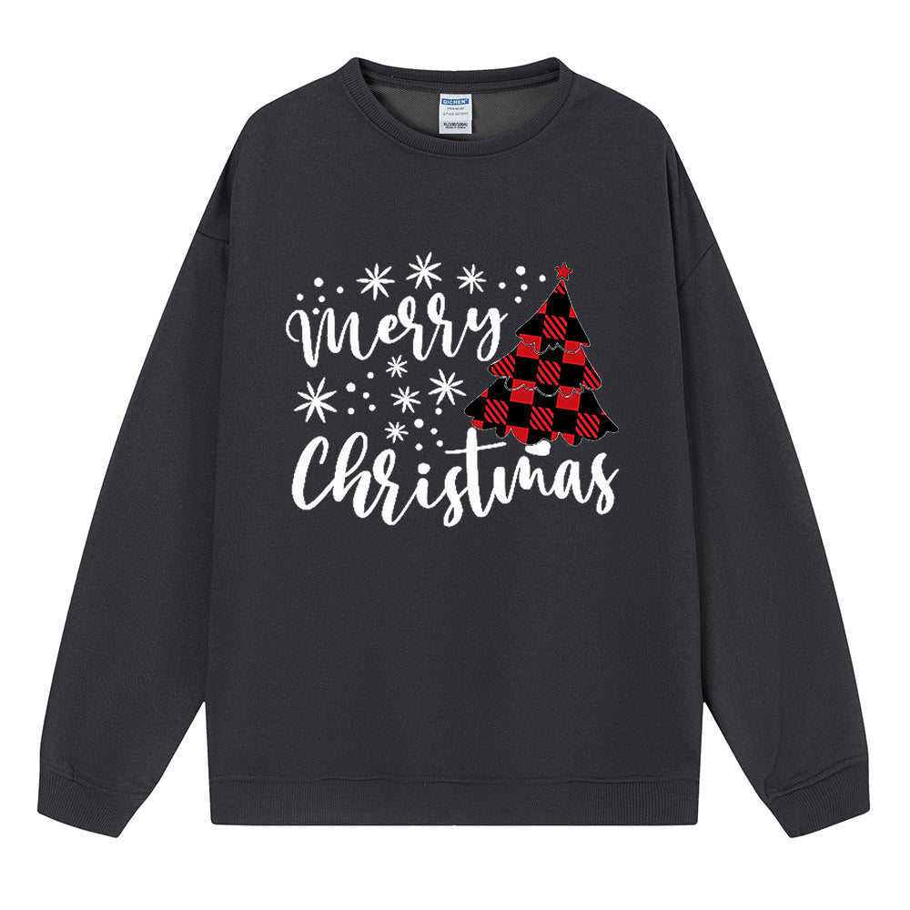 Christmas Tree Hoodie Women's Christmas Shoulder Down Long Sleeve