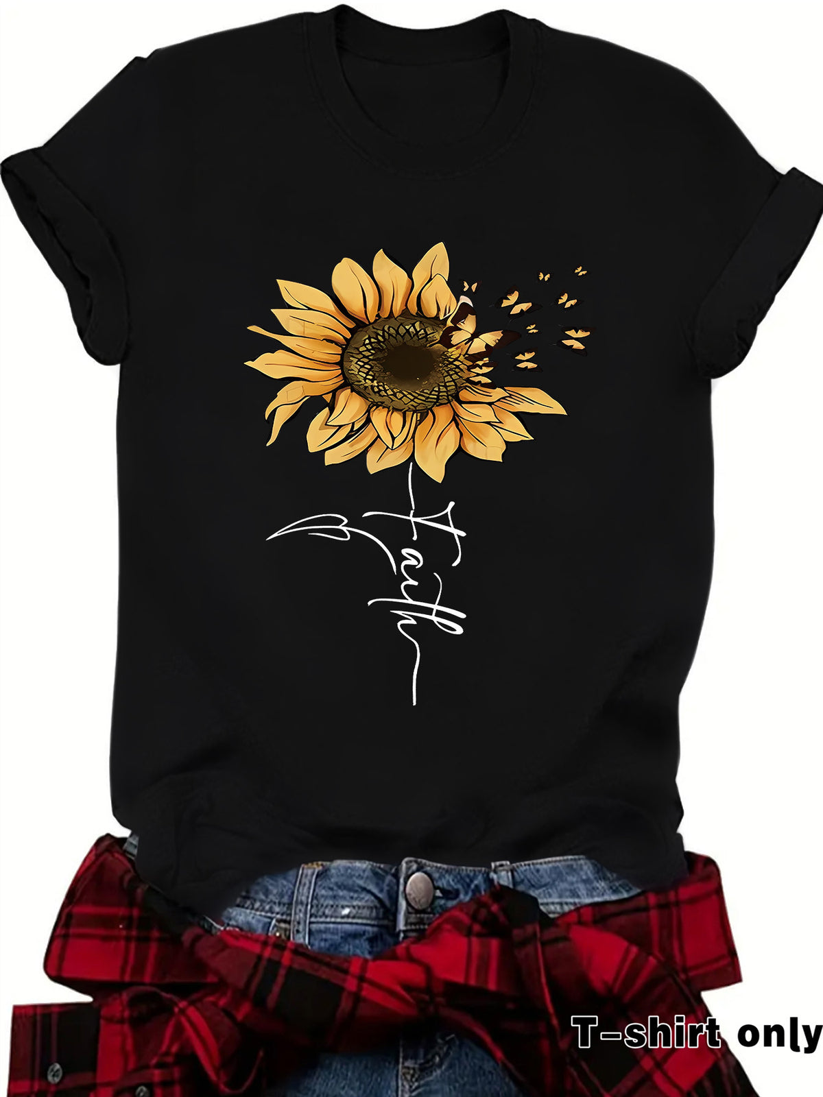 Sunflower Faith Printed Short Sleeve