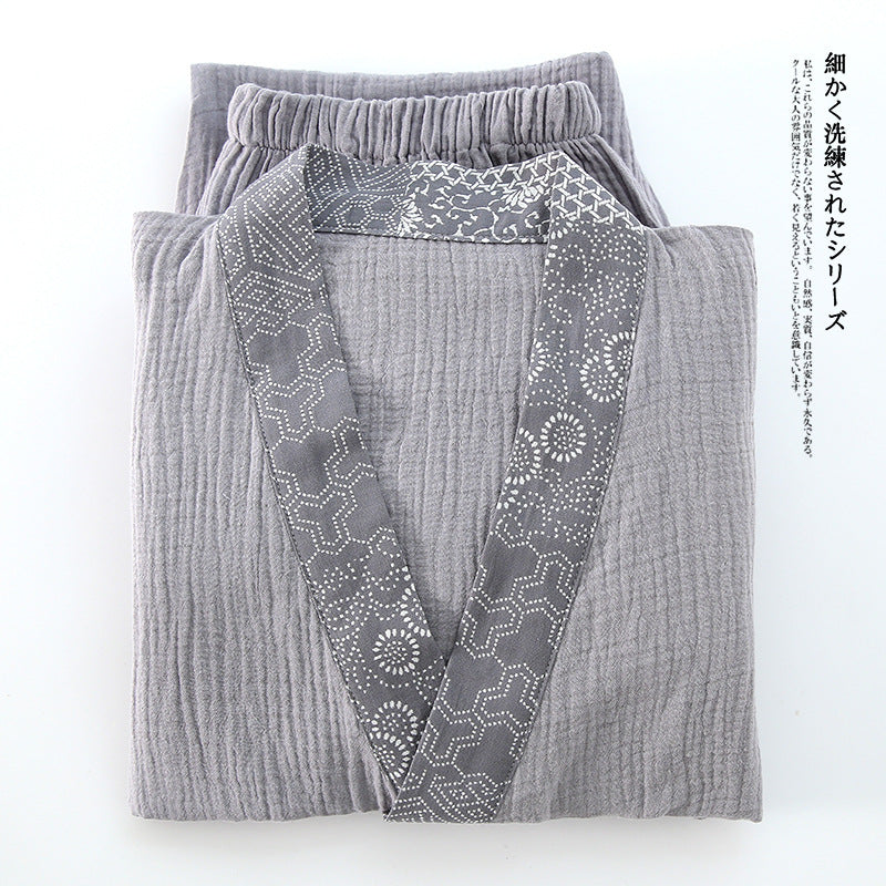 Minimally designed cotton crepe gauze pajamas and pants set