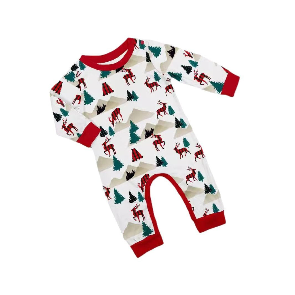 Christmas Tree Deer All-Over Print Christmas Family Matching Pajamas Printed Sleepwear