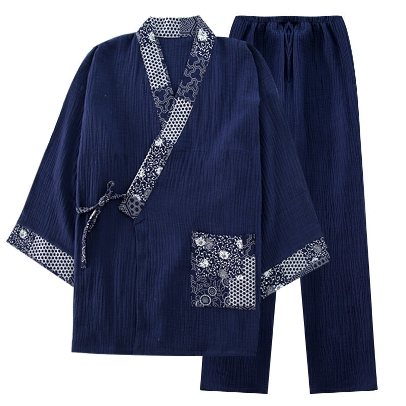 Minimally designed cotton crepe gauze pajamas and pants set