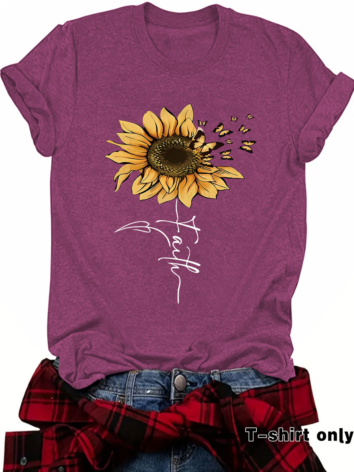 Sunflower Faith Printed Short Sleeve