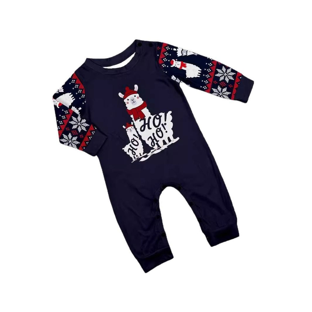 Christmas Tree Snowflake Letter Stripe Christmas Family Matching Pajamas Printed Home Wear