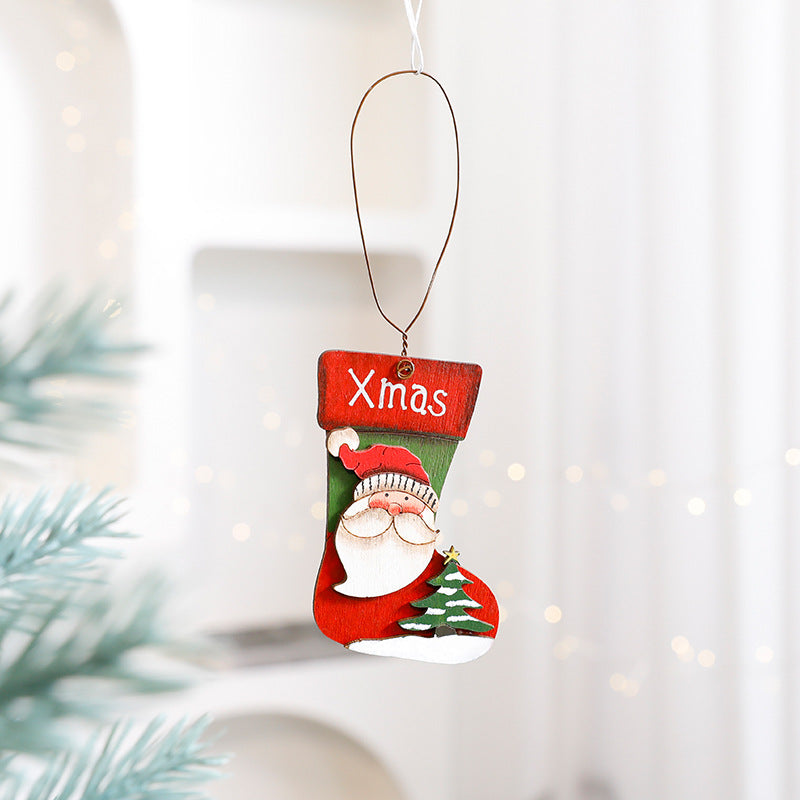 Christmas Decorations Christmas Accessories Hanging Ornaments Painted Santa Claus Snowman