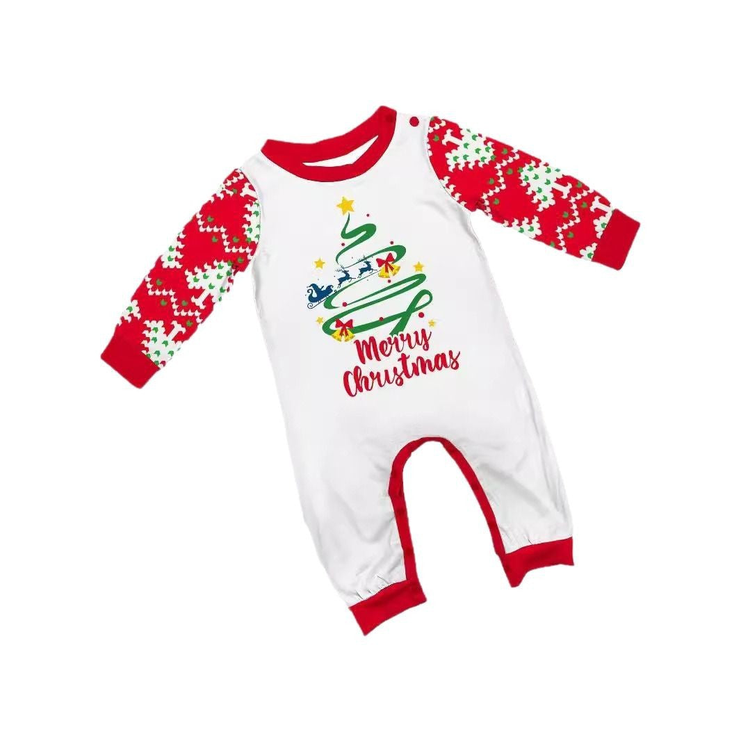 Deer Letter Christmas Tree Christmas Family Matching Printed Home Wear Pajamas