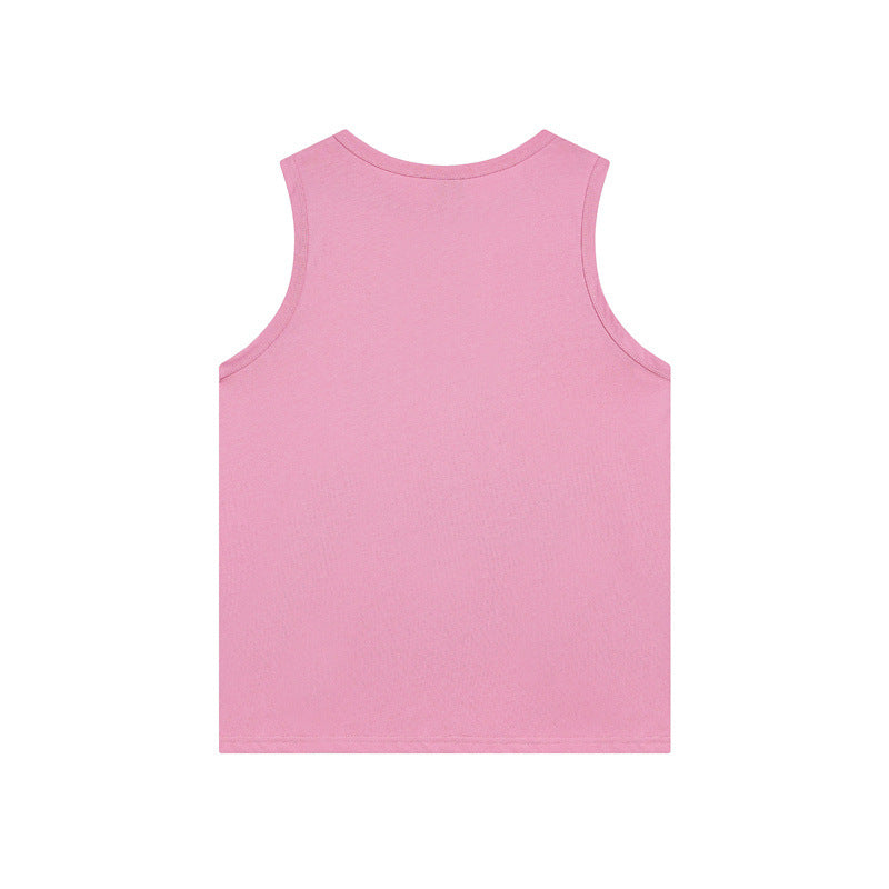 Cartoon printed vest with letters