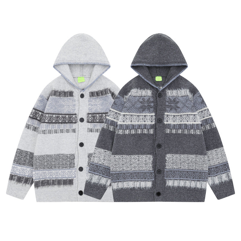 Christmas hooded cardigan sweater