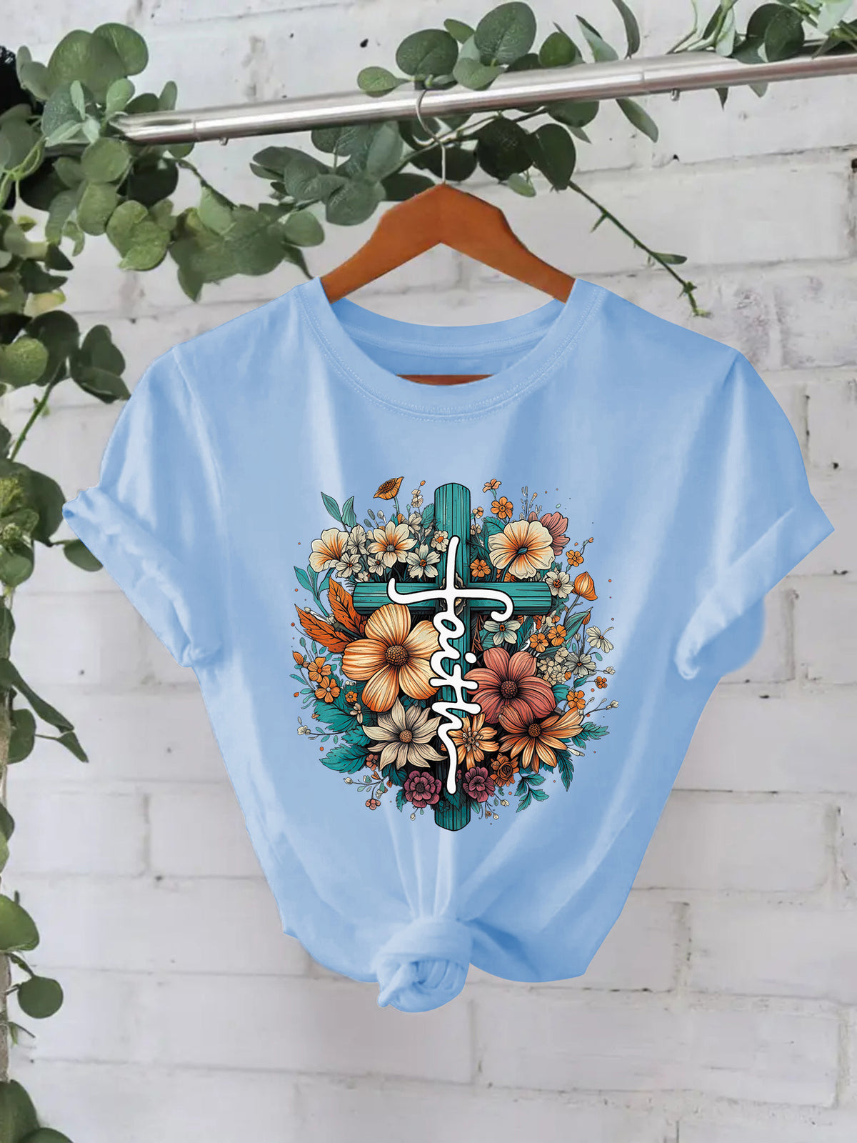 Faith printed new short sleeved women's clothing