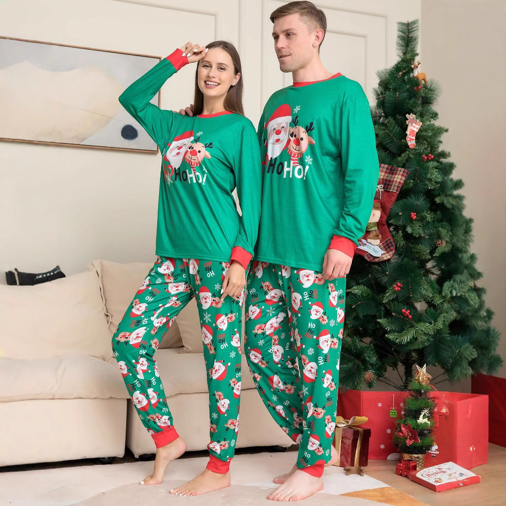 Christmas Home Wear Set, Santa Claus Print Parent-Child Matching Pajamas, Fashionable Sleepwear